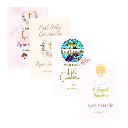 Picture of Holy Communion Souvenir Tags & Stickers For Girls