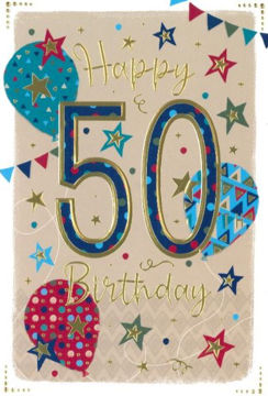 50th Birthday - Birthday Cards Cherry Orchard Online