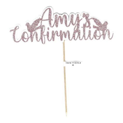 Picture of Personalised Confirmation Cake Topper Design 4 (Two Tone Only)