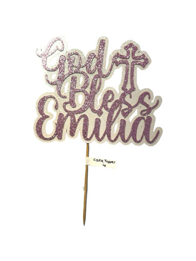 Picture of Personalised Holy Communion Cake Topper Design 4 (Two Tone Only)