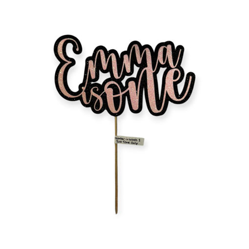 Picture of Personalised Cake Topper Number in Words 1 (two tone)